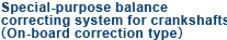 Special-purpose balance correcting system for crankshaftsiOn-board correction typej